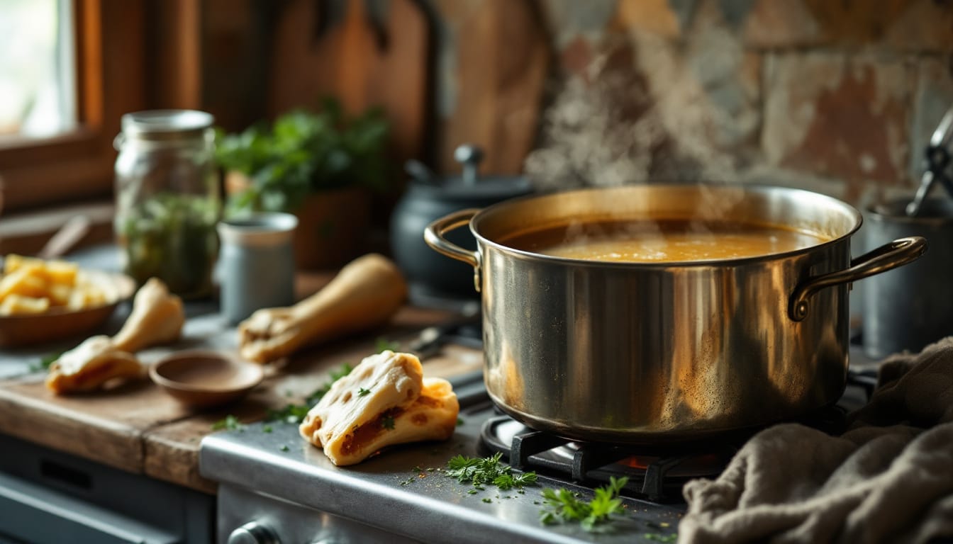 How long do you boil bone marrow for broth?